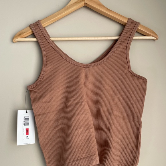 CALVIN KLEIN JEANS Nude V-neck Tank Top | XS - Picture 4 of 4